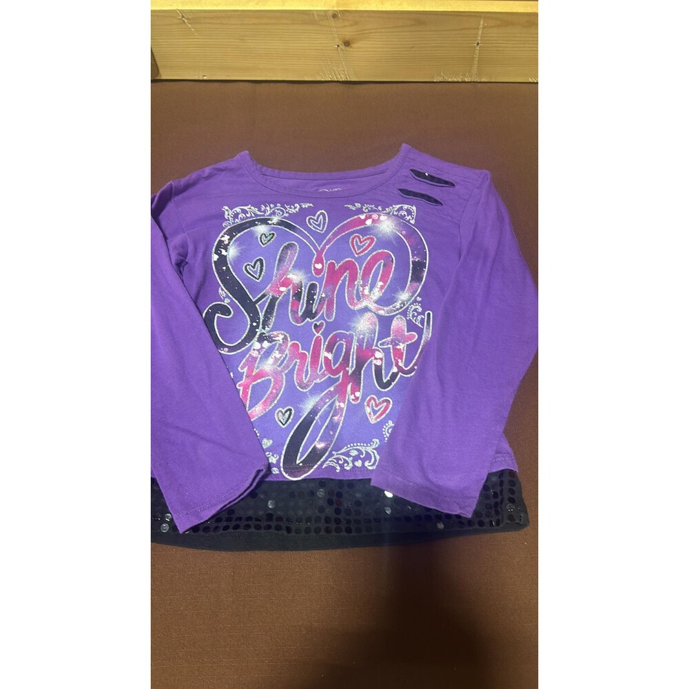 Justice Girls Shirt Long Sleeve  Size 6 Shine Bright